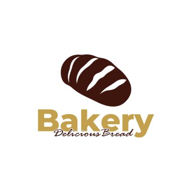 Pastanenin logo şablonu beyaz arkaplan tasarımı. Ekmek logosu vektör çizimi
