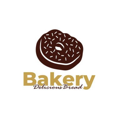 Pastanenin logo şablonu beyaz arkaplan tasarımı. Ekmek logosu vektör çizimi