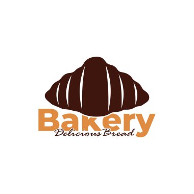 Pastanenin logo şablonu beyaz arkaplan tasarımı. Ekmek logosu vektör çizimi