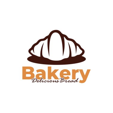 Pastanenin logo şablonu beyaz arkaplan tasarımı. Ekmek logosu vektör çizimi