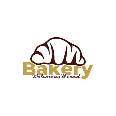 Pastanenin logo şablonu beyaz arkaplan tasarımı. Ekmek logosu vektör çizimi