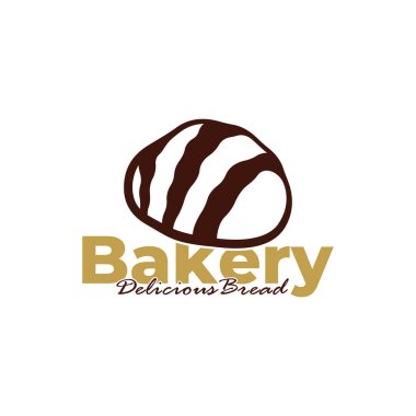 Pastanenin logo şablonu beyaz arkaplan tasarımı. Ekmek logosu vektör çizimi