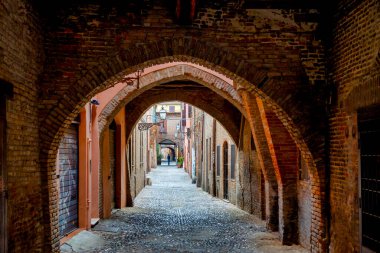 Via delle Volte, Ferrara, İtalya manzarası