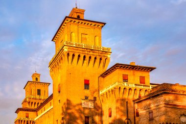 Castello Estense manzarası, Ferrara İtalya