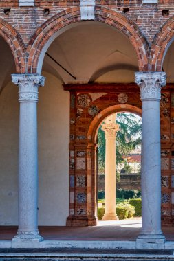 CosTabili Sarayı 'nın avlusu, Ferrara İtal.