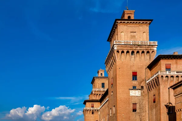 Pohled Castello Estense Ferrara Itálie Stock Snímky