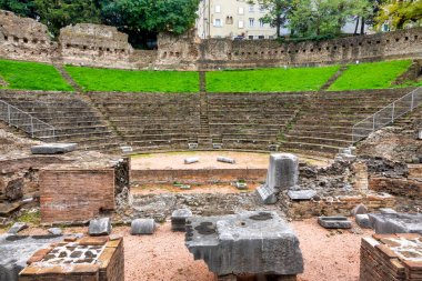 The Roman Theater of Trieste seen from the cavea, Trieste, Italy