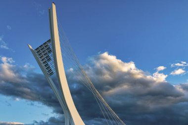 The Ennio Flaiano bridge at sunset, Pescara Italy