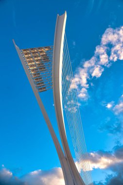 View of the Ponte Ennio Flaiano at sunset, Pescara, Italy