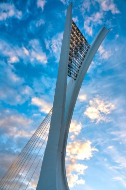 View of the Ponte Ennio Flaiano at sunset, Pescara, Italy