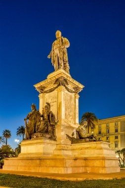 Statue of Camillo Benso in Piazza Cavour, Rome, Italy