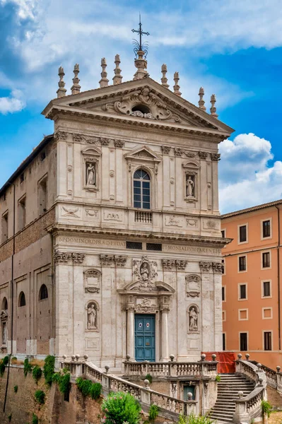 Fasada Kościoła Santi Domenico Sisto Rzym Włochy — Zdjęcie stockowe