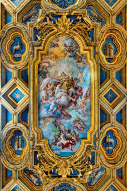 San Clemente al Laterano 'nun ikinci bazilikasının ahşap tavanı, Roma, İtalya