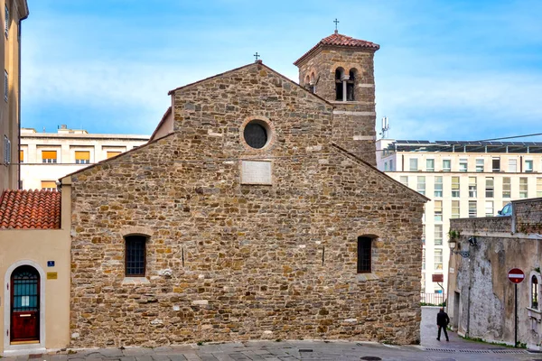 Zadní Pohled Kostel Santa Maria Maggiore Terst Itálie — Stock fotografie