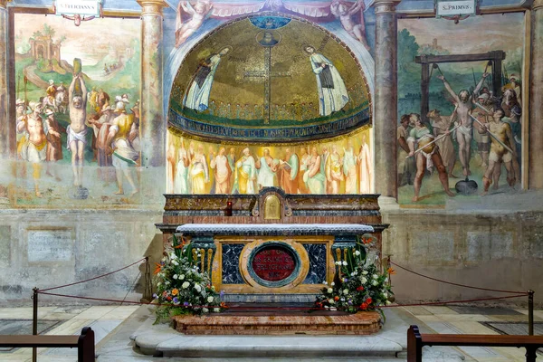 Cappella Dei Primo Feliciano Nella Chiesa Santo Stefano Monte Celio — Foto Stock