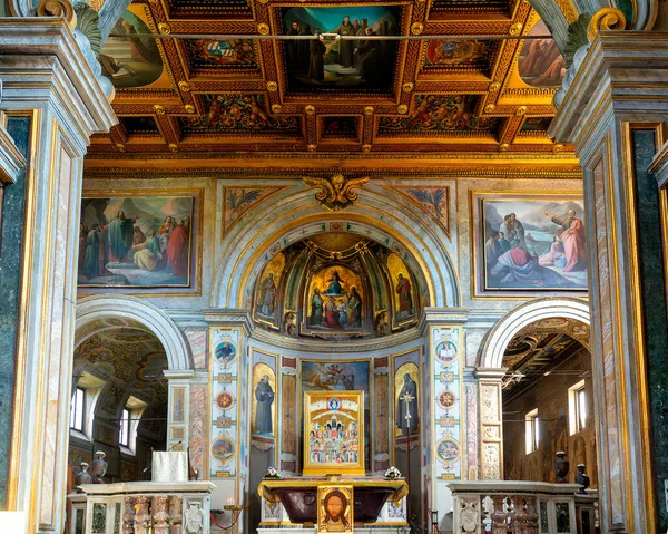 Altare Della Chiesa San Bartolomeo All Isola Roma Ital — Foto Stock