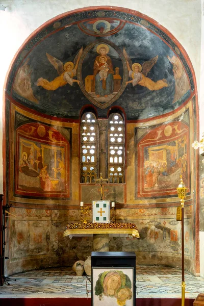 Wnętrze Bazyliki Santa Maria Cosmedin Rzym Włochy — Zdjęcie stockowe