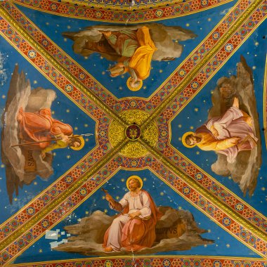 Detail of the ceiling of the Basilica of Santa Maria sopra Minerva, Rome, Italy clipart