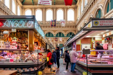 Interior of the Mercato delle Vettovaglie, Livorno, Italy clipart