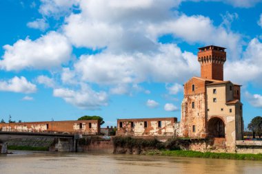 Torre Guelfa, a 15th-century tower located within the Cittadella Vecchia in Pisa, Italy clipart