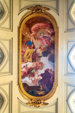  İtalya, Roma 'daki Sant' Apollinare 'nin tavanında Stefano Pozzi' nin 