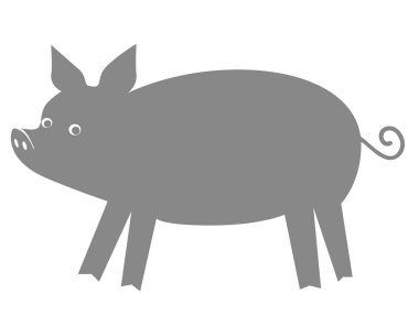 Logo ve amblemler için basit gri domuz.