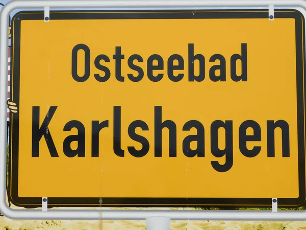 Ortseingangsschild Von Der Ostsee Bad Karlshagen — Stockfoto