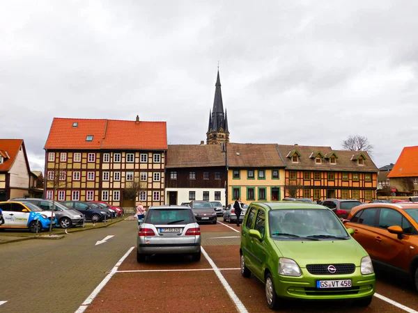 Wernigerode Saxony Anhalt Germany January 2020 Historic Half Woodbered Buildings — 图库照片