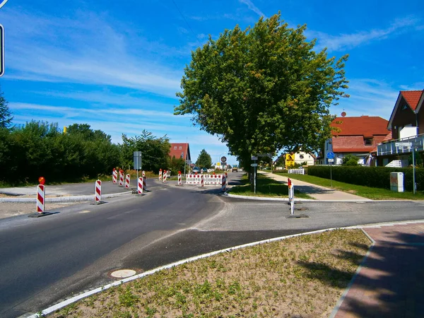 Templin Landkreis Uckermark 2012 Straßenbauarbeiten Der Lychnerstraße — Stockfoto