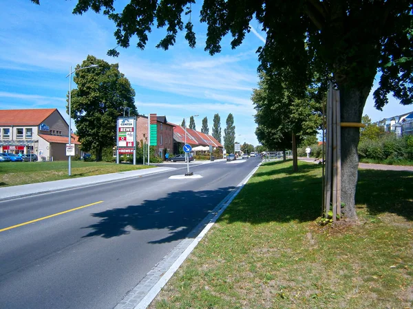Templin Braniborsko Okres Uckermark Německo Července 2012 Silnice Lychnerstreet — Stock fotografie
