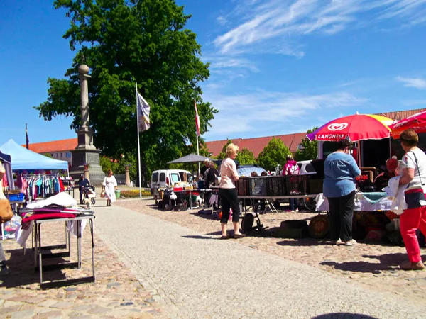 City Templin Uckermark Brandenburg Germany June 2023 Market Bustle Market — Stock Photo, Image