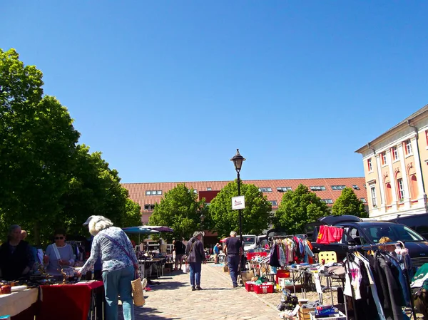 Stadt Templin Der Uckermark Brandenburg Deutschland Juni 2023 Markttreiben Auf — Stockfoto