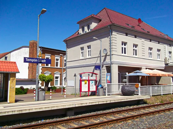 Stad Templin Uckermark Brandenburg Duitsland Juni 2023 Treinstation Stad — Stockfoto