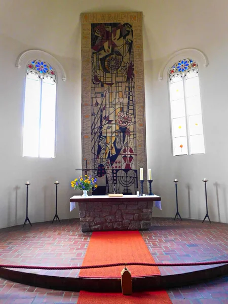 Fuerstenberg Havel District Oderhavel Brandenburg Germany July 2023 Altar Protestant — Zdjęcie stockowe