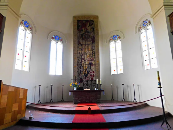 ドイツ ブランデンブルク州オデルハヴェル県のフレステンベルク ハヴェル 2023年7月7日 プロテスタント教会の祭壇 — ストック写真