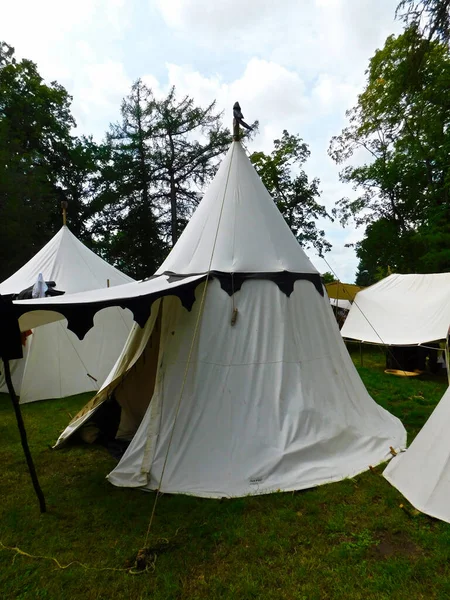 Tent camp of the knight games from the Middle Ages