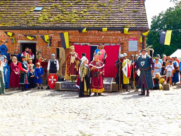 stock image Stargard Castle, Mecklenburgische Seenplatte district in the state of Mecklenburg-West Pomerania, Germany - August 13, 2023: Castle festival at the Stargard hilltop castle