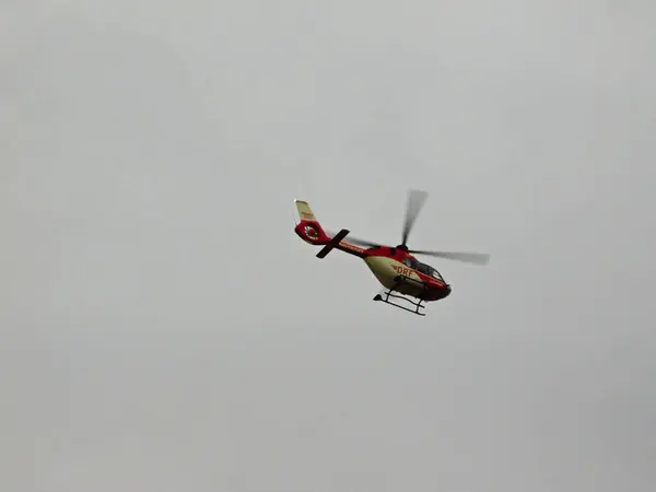 德国勃兰登堡德乌克尔马克的Templin 2023年8月27日 德国国防部队空中救援部门的直升机 空中急救医生 — 图库照片