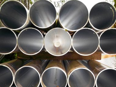 Steel pipe for jetty construction clipart