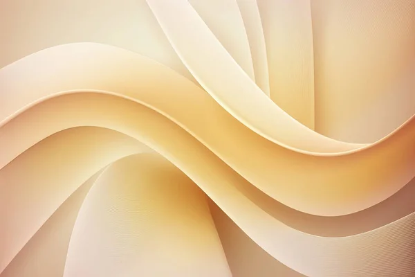 Abstract pastel background with waves, curve lines, gold yellow and cream color