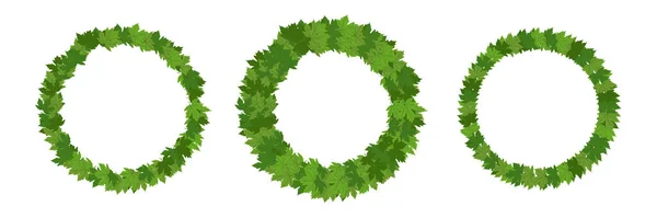 葉と輪枠の花輪 — ストックベクタ