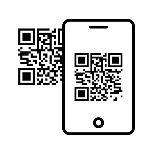 Мобильный Смартфон Сканирует Код Считыватель Штрих Кода Оплата Кода Технология — стоковый вектор