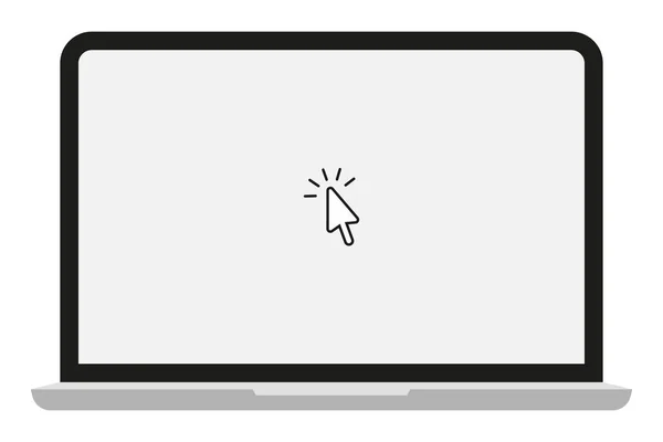 Monitor Laptop Com Cursor Mouse Ilustração Vetorial —  Vetores de Stock