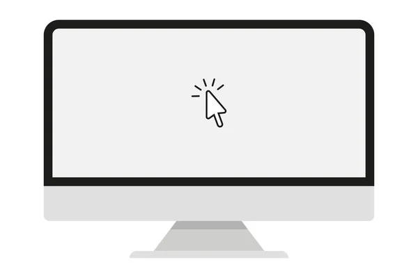 Monitor Computador Com Cursor Mouse Ilustração Vetorial —  Vetores de Stock
