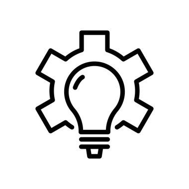 Fikir, lamba, ampul, yenilik, yaratıcılık, optimizasyon, yönetim, gelişme, başlangıç, vektör illüstrasyonu