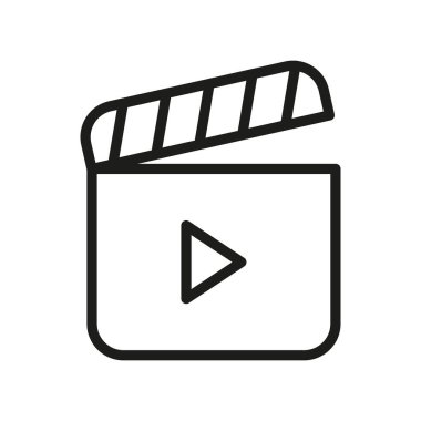 Film alkışlama simgesi. vektör illüstrasyonu