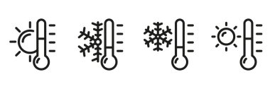 Thermometer hot and cold temperature vector icon illustration