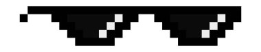 Thug life meme. Pixel fun glasses. Like a boss prank. Vector illustration