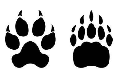 black dog paw print icon isolated on white background. vector illustration