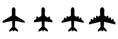 airplane icon set. simple illustration 